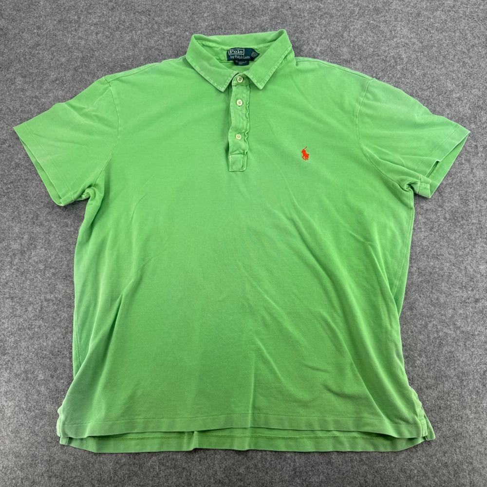 Polo Ralph Lauren Polo Shirt Mens XL Featherweight Mesh Green EUC
